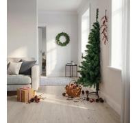 vidaXL Medio árbol de Navidad artificial con soporte PVC verde 180 cm
