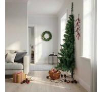 vidaXL Medio árbol de Navidad artificial con soporte PVC verde 240 cm