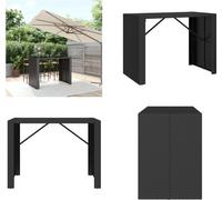 vidaXL Mesa alta con encimera de vidrio, color , 145x80x110 cm, de ratán sintético. - Mesa alta con encimera de vidrio - Mesas altas con encimera de vidrio - Mesa para fiestas - Mesa de bistró