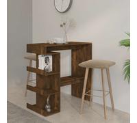 vidaXL Mesa alta con estante roble ahumado 100x50x101,5 cm
