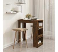 vidaXL Mesa alta con estante roble ahumado 102x50x103,5 cm