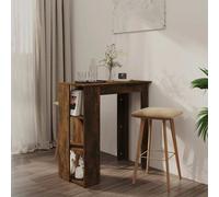 vidaXL Mesa alta con estante roble ahumado 102x50x103,5 cm