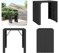 vidaXL Mesa alta con tablero de vidrio, color , 105x80x110 cm, de ratán sintético. - Mesa alta con tablero de vidrio - Mesas altas con tablero de vidrio - Mesa para fiestas - Mesa de bistró