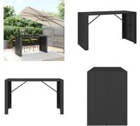 vidaXL Mesa alta con tablero de vidrio, color , 185x80x110 cm, de ratán sintético. Mesa alta con tablero de vidrio. Mesas altas con tablero de vidrio. Mesa para fiestas. Mesa de bistró