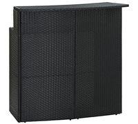 vidaXL Mesa alta de jardín ratán sintético estable y duradera Negra 120x55x110 cm