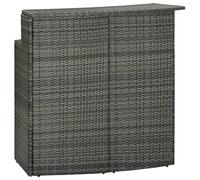 vidaXL Mesa Alta de jardín ratán sintético Gris 120x55x110 cm