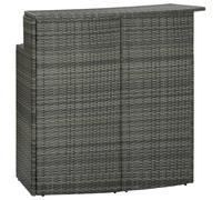 vidaXL Mesa alta de jardín ratán sintético gris 120x55x110 cm