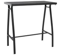 vidaXL Mesa alta de jardín vidrio templado negro 110x60x110 cm
