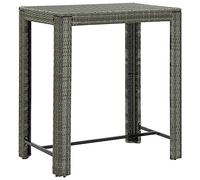 vidaXL Mesa Alta para Jardín Muebles Mobiliario Cocina Salón Sala de Estar Hogar Exterior Patio Estable Duradera Ratán Sintético Gris 100x60,5x110,5cm