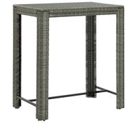 vidaXL Mesa alta para jardín ratán sintético gris 100x60,5x110,5 cm