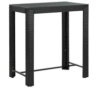 vidaXL Mesa alta para jardín ratán sintético negro 100x60,5x110,5 cm