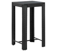 vidaXL Mesa alta para jardín ratán sintético negro 60,5x60,5x110,5 cm