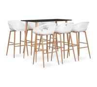 vidaXL, juego de 7 piezas para bar, color y blanco