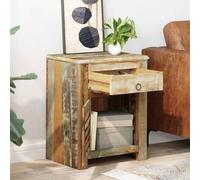 Mesa Auxiliar Con 1 Cajón Y 1 Puerta Madera Reciclada Vidaxl
