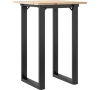 vidaXL Mesa auxiliar con estructura en forma de "O", 50x50x75 cm, madera maciza de pino y acero
