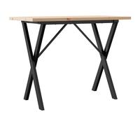 vidaXL Mesa auxiliar con estructura en forma de X, 100x50x75,5 cm, madera maciza de pino y acero
