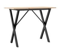 vidaXL Mesa auxiliar con estructura en forma de X, 100x50x75 cm, madera maciza de pino y acero