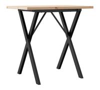 vidaXL Mesa auxiliar con estructura en forma de X, 80x50x75,5 cm, madera maciza de pino y acero