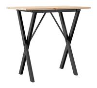vidaXL Mesa auxiliar con estructura en forma de X, 80x50x75 cm, madera maciza de pino y acero