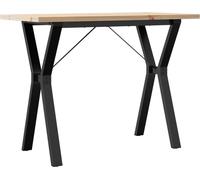vidaXL Mesa auxiliar con estructura en forma de Y, 100x50x75,5 cm, madera maciza de pino y acero