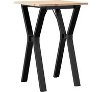 vidaXL Mesa auxiliar con estructura en forma de Y, 50x50x75 cm, madera maciza de pino y acero