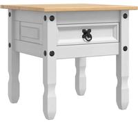 vidaXL Mesa auxiliar CORONA, blanca, 50 x 50 x 50 cm, madera maciza de pino