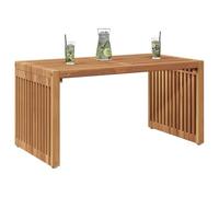 vidaXL Mesa auxiliar de jardín 70 x 37,5 x 35,5 cm – teca duradera para jardín y terraza, Marrón