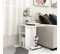 vidaXL Mesa auxiliar de madera contrachapada blanco 50x30x50 cm