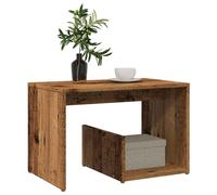 vidaXL Mesa auxiliar Madera contrachapada envejecida 59x36x38 cm – mesa de centro, lámpara y sofá