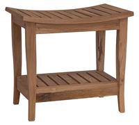 vidaXL Mesa auxiliar de madera maciza de teca, color natural, 50 x 35 x 45 cm