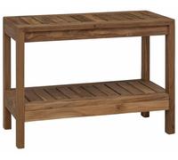 vidaXL Mesa auxiliar de madera maciza de teca, color natural, 60 x 30 x 45 cm