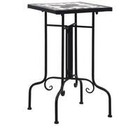vidaXL Mesa auxiliar de mosaico cerámica negro y blanco