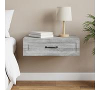 vidaXL Mesa auxiliar de pared, color gris Sonoma, 59 x 34,5 x 17 cm