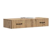 vidaXL Mesa auxiliar de pared de roble artesano de 87,5 x 34,5 x 17 cm, sala de estar, mesa auxiliar moderna, diseño rectangular, solución de montaje en pared, amplio almacenamiento, muebles elegantes
