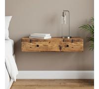 vidaXL Mesa auxiliar de pared, estilo rústico, madera reciclada, 87,5 x 34,5 x 17 cm