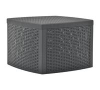 vidaXL Mesa auxiliar de plástico gris antracita 54x54x36,5 cm