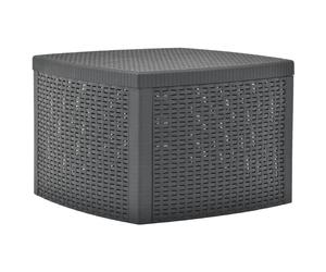 vidaXL Mesa auxiliar de plástico gris antracita 54x54x36,5 cm