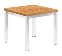 vidaXL Mesa auxiliar jardín madera acacia acero inoxidable 45x45x38cm