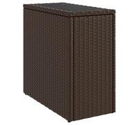 vidaXL Mesa auxiliar jardín con tapa de vidrio – Ratán PE marrón 58x27,5x55 cm