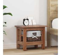 vidaXL Mesa auxiliar marrón de 38 x 28 x 35 cm, hecha de madera maciza de caoba