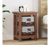 vidaXL Mesa auxiliar marrón de 38 x 28 x 50 cm, hecha de madera maciza de caoba