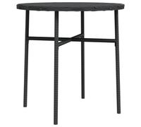vidaXL Mesa auxiliar negra de 45 cm, fabricada en polirratán