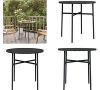 vidaXL Mesa auxiliar negra de 45 cm, fabricada en polirratán. - Mesa auxiliar - Mesas auxiliares - Mesa de jardín - Mesa de terraza