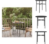 vidaXL Mesa auxiliar negra de 45 cm, fabricada en polirratán - Mesas de jardín