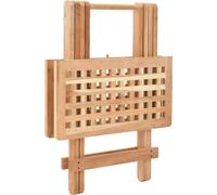 vidaXL Mesa auxiliar plegable de madera de nogal maciza, 50x50x49 cm
