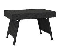 vidaXL Mesa Auxiliar Plegable ratán sintético Negro 60x40x38 cm
