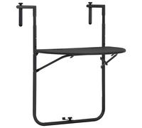 vidaXL Mesa balcón colgante plástico aspecto ratán marrón 60x64x83,5cm