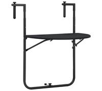 vidaXL Mesa balcón colgante plástico aspecto ratán negro 60x64x83,5 cm