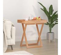 vidaXL Mesa bandeja plegable madera maciza nogal 52x36x56,5 cm