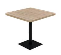 vidaXL Mesa Bar bistró MDF y Acero Cuadrada Color Roble 80x80x75 cm